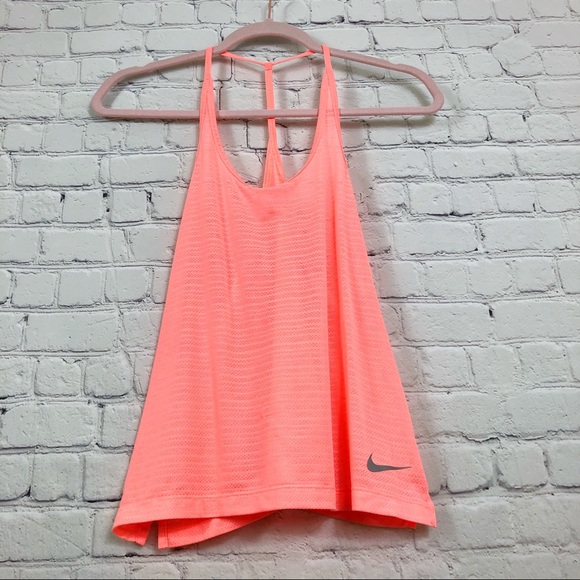 Nike Sheer Bright Coral Athletic Tank Top - Picture 3 of 6